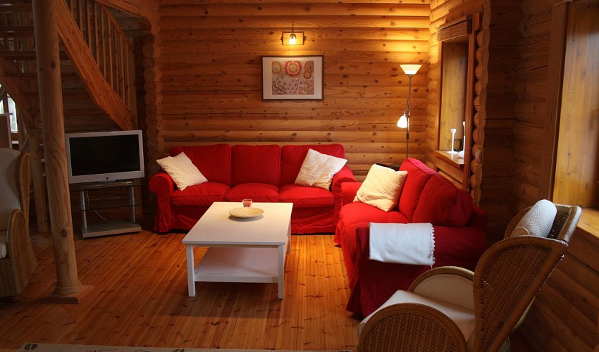 Wohnlandschaft mit Fernseher