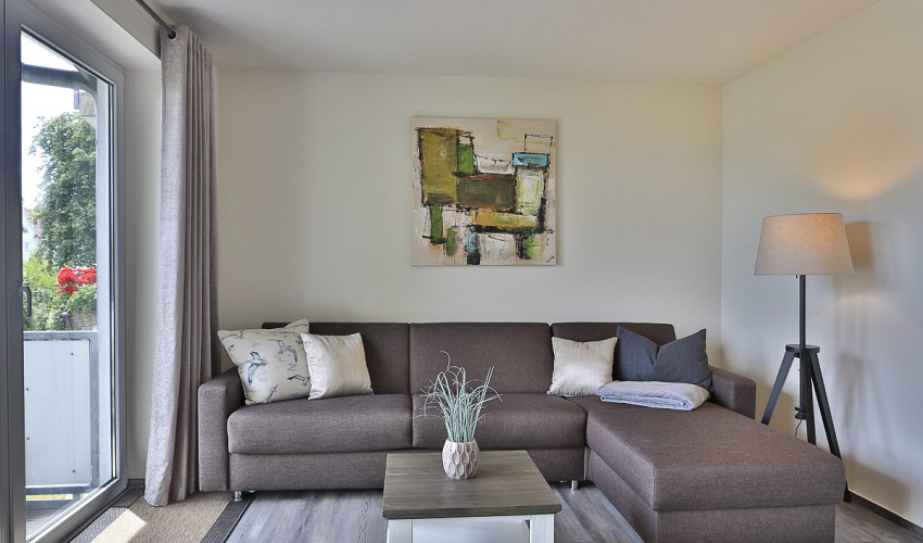 die Sitzlandschaft erweiterbar zur Schlafgelegenheit