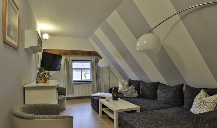 Wohnzimmer mit Schlafcouch im Ankerstübchen