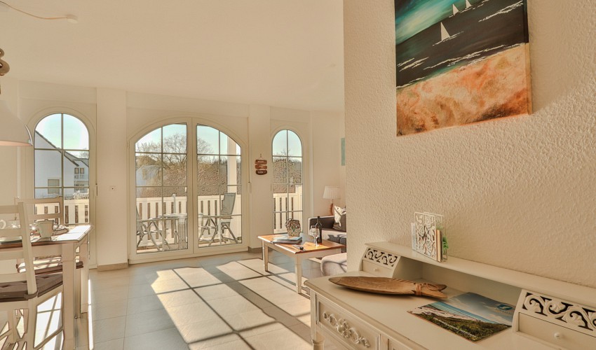Blick zum Balkon