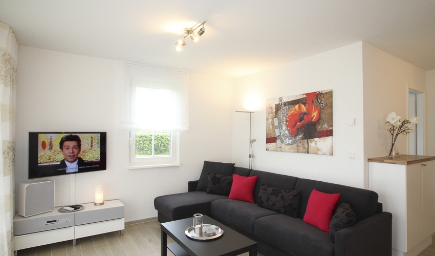 Sitzlandschaft und Fernseher